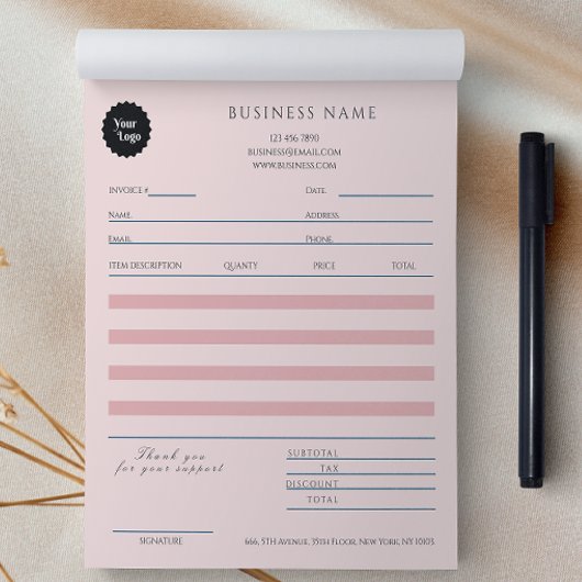 Make-up Haar Schoonheid Salon Roos Gouden Factuur  Notitieblok