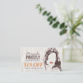 Make-up Haar Stylist Schoonheid Salon Kortingsbon Afsprakenkaartje (Staand voorkant)