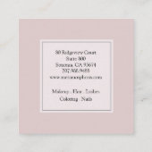 Make-up Hair Beauty Salon Roze Blush Vierkante Visitekaartje (Achterkant)