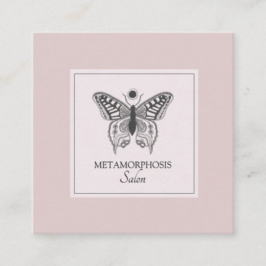 Make-up Hair Beauty Salon Roze Blush Vierkante Visitekaartje (Voorkant)