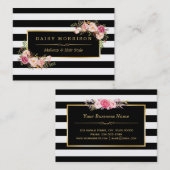 Make-up Hair Style Salon Elegante Gouden Bloemen D Visitekaartje (Voorkant / Achterkant)