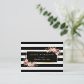 Make-up Hair Style Salon Elegante Gouden Bloemen D Visitekaartje (Staand voorkant)