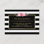 Make-up Hair Style Salon Elegante Gouden Bloemen D Visitekaartje (Achterkant)