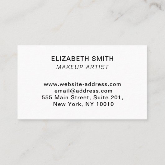 Make-up & Hair Stylist Artist Script blauw en goud Visitekaartje (Achterkant)