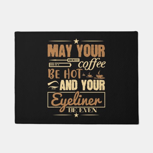 Make-up - Hete koffie en zelfs eyeliner Deurmat (Voorkant)