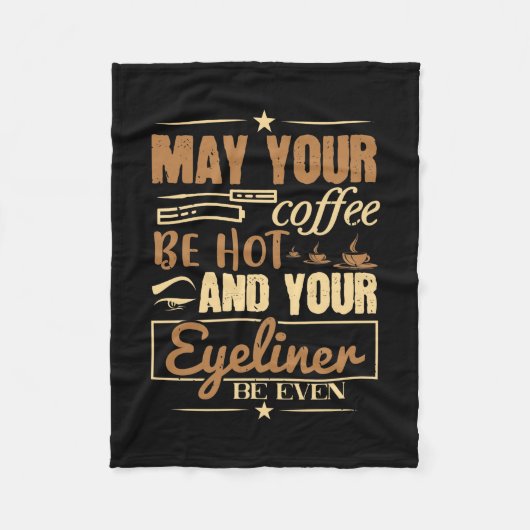 Make-up - Hete koffie en zelfs eyeliner Fleece Deken (Voorkant)