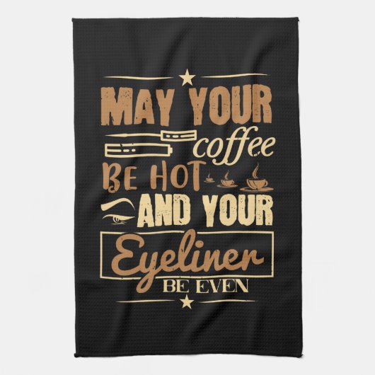 Make-up - Hete koffie en zelfs eyeliner Theedoek (Verticaal)