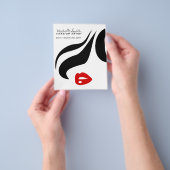 Make-up icoon Vrouwengezicht in zwart wit rode lip Flyer (Hand)