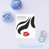 Make-up icoon Vrouwengezicht in zwart wit rode lip Flyer (Enkel)
