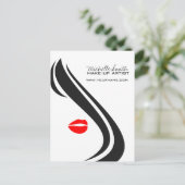 Make-up icoon Vrouwengezicht in zwart witte rode l Briefkaart (Staand voorkant)