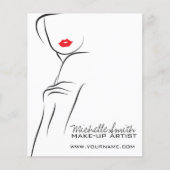 Make-up icoon Vrouwengezicht in zwart witte rode l Flyer (Voorkant)