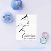 Make-up icoon Vrouwengezicht in zwart witte rode l Flyer (Enkel)