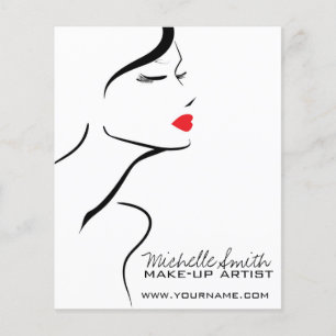 Make-up icoon Vrouwengezicht in zwart witte rode l Flyer