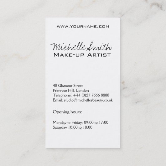 Make-up icoon Vrouwengezicht in zwart witte rode l Visitekaartje (Achterkant)