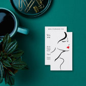 Make-up icoon Vrouwengezicht in zwart witte rode l Visitekaartje