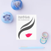 Make-up icoon Vrouwengezicht in zwart witte roze l Flyer (Enkel)