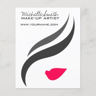 Make-up icoon Vrouwengezicht in zwart witte roze l Flyer