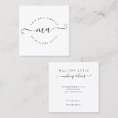 Make-up initialen logo modern zwart wit minimalist vierkante visitekaartje (Voorkant / Achterkant)