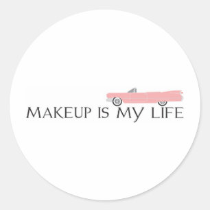 Make-up is mijn levenscaddy ronde sticker