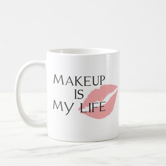 make-up is mijn levenskussen koffiemok (Links)