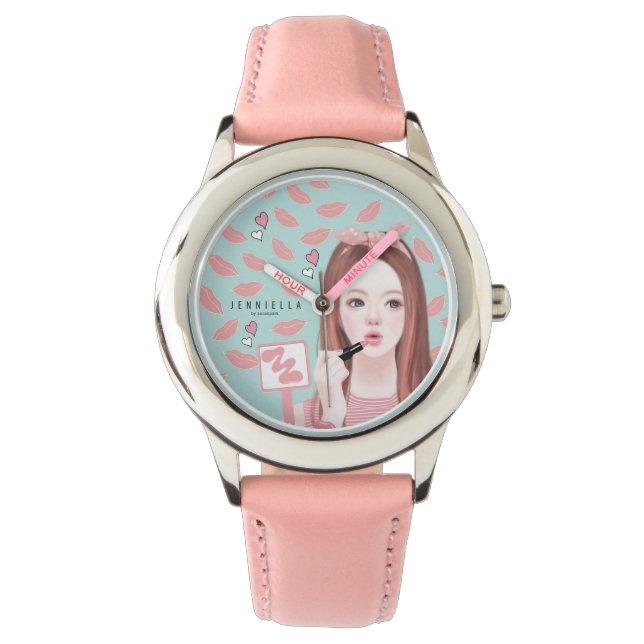 Make up Jennie lederen band horloge (Voorkant)