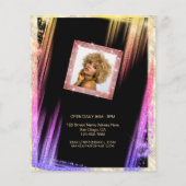 Make-up Kapsalon Aangepaste Foto Zwart Goud Uniek  Flyer (Achterkant)