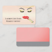 Make-up kapsalon Beautician Roze Visitekaartjes (Voorkant / Achterkant)
