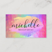 make up Kiss | Iridescent Shine Background Visitekaartje (Voorkant)