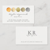 Make-up kleuren palet / make-up artiest visitekaartje (Voorkant / Achterkant)