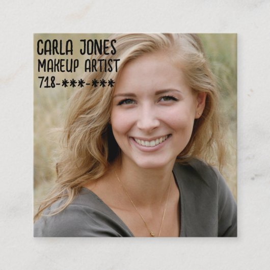 MAKE-UP KUNSTENAAR FOTO VIERKANT Visitekaartje (Voorkant)