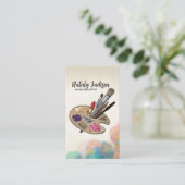 Make-up kunstenaar gereedschappen palet visitekaartje (Staand voorkant)