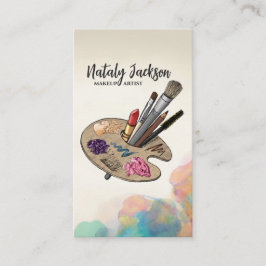 Make-up kunstenaar gereedschappen palet visitekaartje