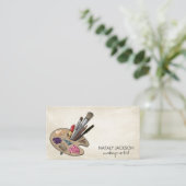 Make-up kunstenaar gereedschappen palet visitekaartje (Staand voorkant)