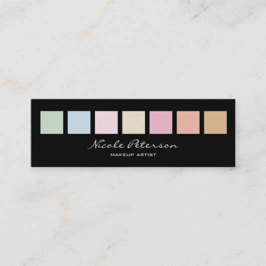 make - up kunstenaar - moderne , fijne pastelkleur mini visitekaartje (Voorkant)