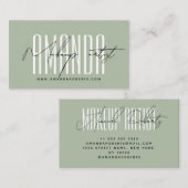 Make-up kunstenaar moderne typografie script sage  visitekaartje (Voorkant / Achterkant)