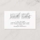 Make-up kunstenaar moderne typografie script wit visitekaartje (Achterkant)