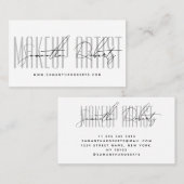 Make-up kunstenaar moderne typografie script wit visitekaartje (Voorkant / Achterkant)