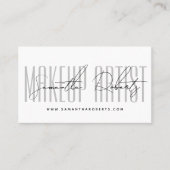 Make-up kunstenaar moderne typografie script wit visitekaartje (Voorkant)
