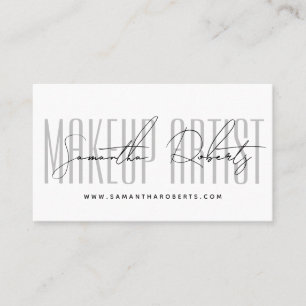 Make-up kunstenaar moderne typografie script wit visitekaartje