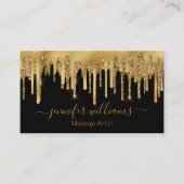 make - up kunstenaar zwarte gouddruppelaar stijlvo visitekaartje (Voorkant)