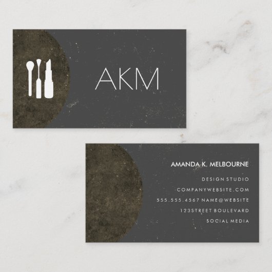 Make-up Kunstenaarschap Monogram Gesofisticeerd Visitekaartje (Voorkant / Achterkant)