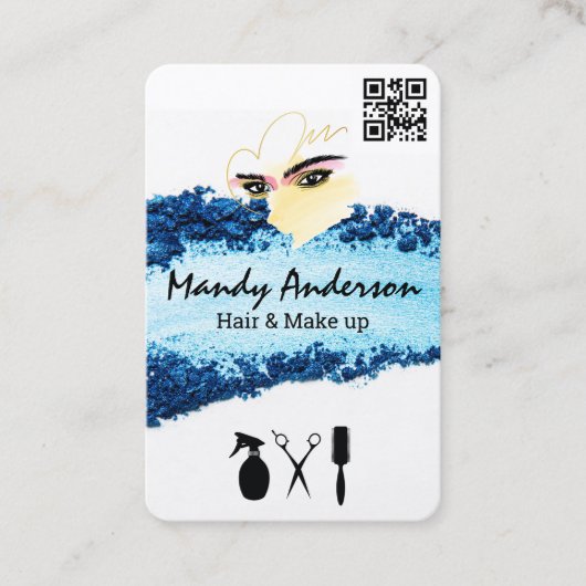 Make-up | Kusvlek | Haarverzorging | QR-code Visitekaartje (Voorkant)