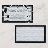 Make-up Kwasten Set | Moderne Witte Bakstenen Muur Visitekaartje (Voorkant / Achterkant)
