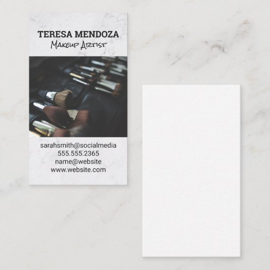 Make-up Kwasten Set Visitekaartje (Voorkant / Achterkant)