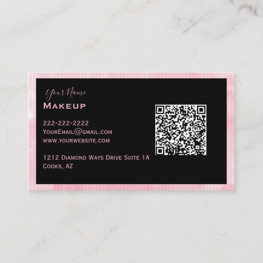 Make-up Lady Pink Visitekaartje (Achterkant)