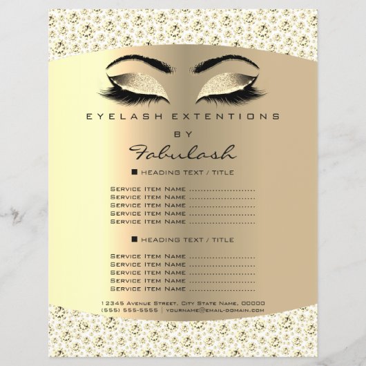 Make-up Lash Beauty Diamond White Flyer prijslijst (Voorkant)