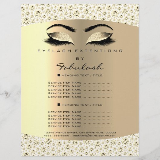 Make-up Lash Beauty Diamond White Flyer prijslijst (Voorkant)