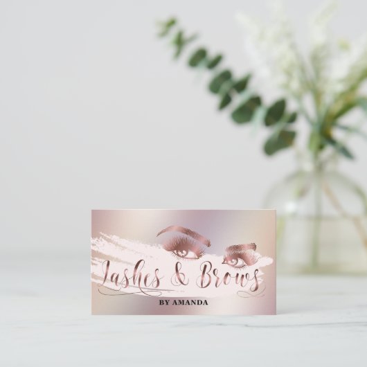 Make-up Lash Wenkbrauwwenkbrauwwimpers Brows Roos  Visitekaartje (Staand voorkant)