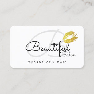Make-up Lips Contact-Card / Schoonheidssalon Monog Contactkaartje