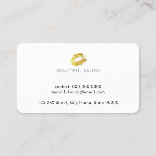 Make-up Lips Contact-Card / Schoonheidssalon Monog Contactkaartje (Achterkant)